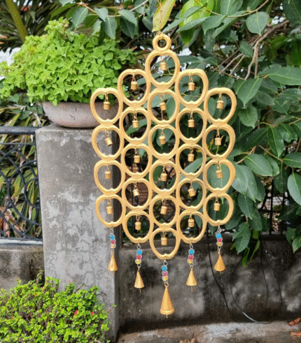 Apple Cut Iron Wind Chime in Gold Color (30 Inch.)